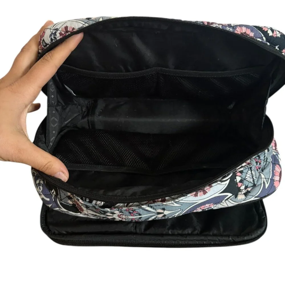 Vera Bradley Medium Iconic‎ Blush & Brush Makeup Case Ornate Blooms Travel Bag